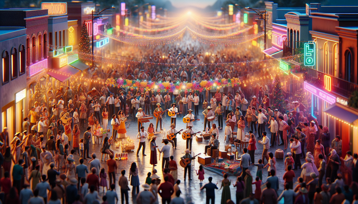 alt_text: A festive celebration in Las Vegas with music, magic shows, and a vibrant community gathering.