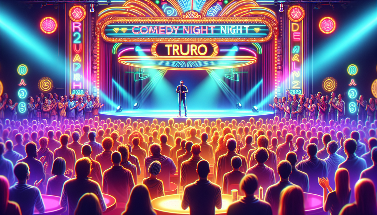 alt_text: "Lively audience under a starry Nova Scotia sky enjoying a comedy show at Coldstream Comedy."