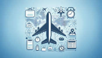 alt_text: "Travelers reading a board titled 'Airline Policies Every Flyer Must Understand' at an airport."