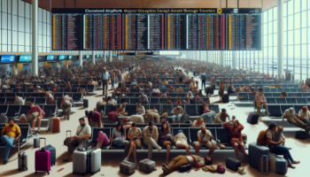 alt_text: Cleveland airport crowds as travelers navigate flight disruptions and delays.
