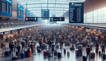 alt_text: Crowded airport in Peru as travelers face flight disruptions amid travel chaos.