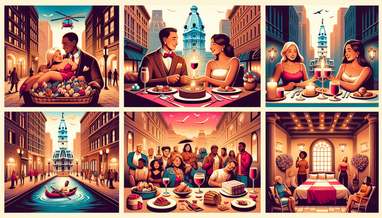 alt_text: Cozy couple skating at an ice rink in Philadelphia, surrounded by winter city lights.