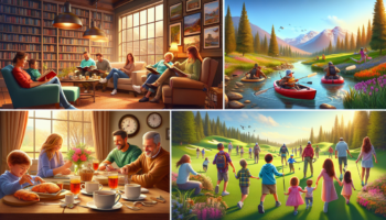 alt_text: A lively scene with musicians playing, colorful eggs, and people enjoying a festive event.