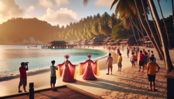 alt_text: Long coastal bridge spans 4,000 km, connecting distant shores under a sunny sky.