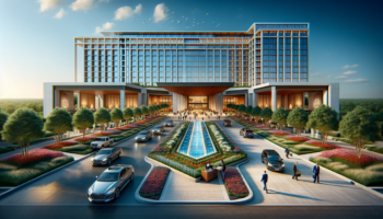 alt_text: Modern hotel with sleek architecture in Westlake, Texas, celebrating its grand opening.