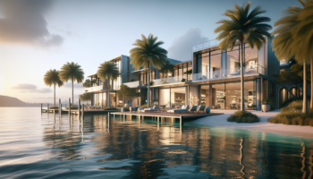 alt_text: Luxurious waterfront mansion with a private yacht on the Intracoastal Waterway.