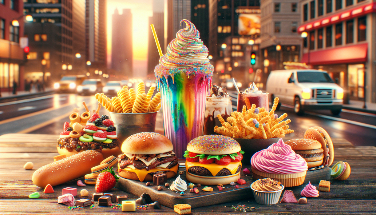 alt_text: A vibrant food market in Western Queens with diverse international cuisine stalls and eager visitors.