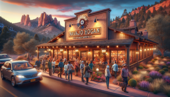 alt_text: A traditional Navajo Hogan building stands reconstructed in Colorado Springs.